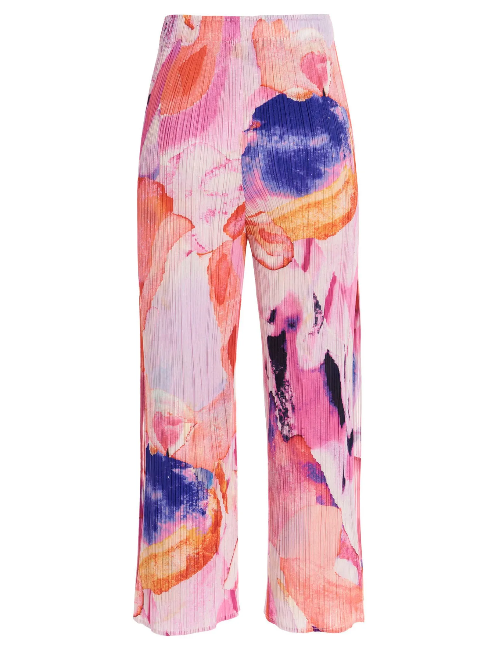 Pleats Please By Issey Miyake Petal Waltz Printed Cropped Pants