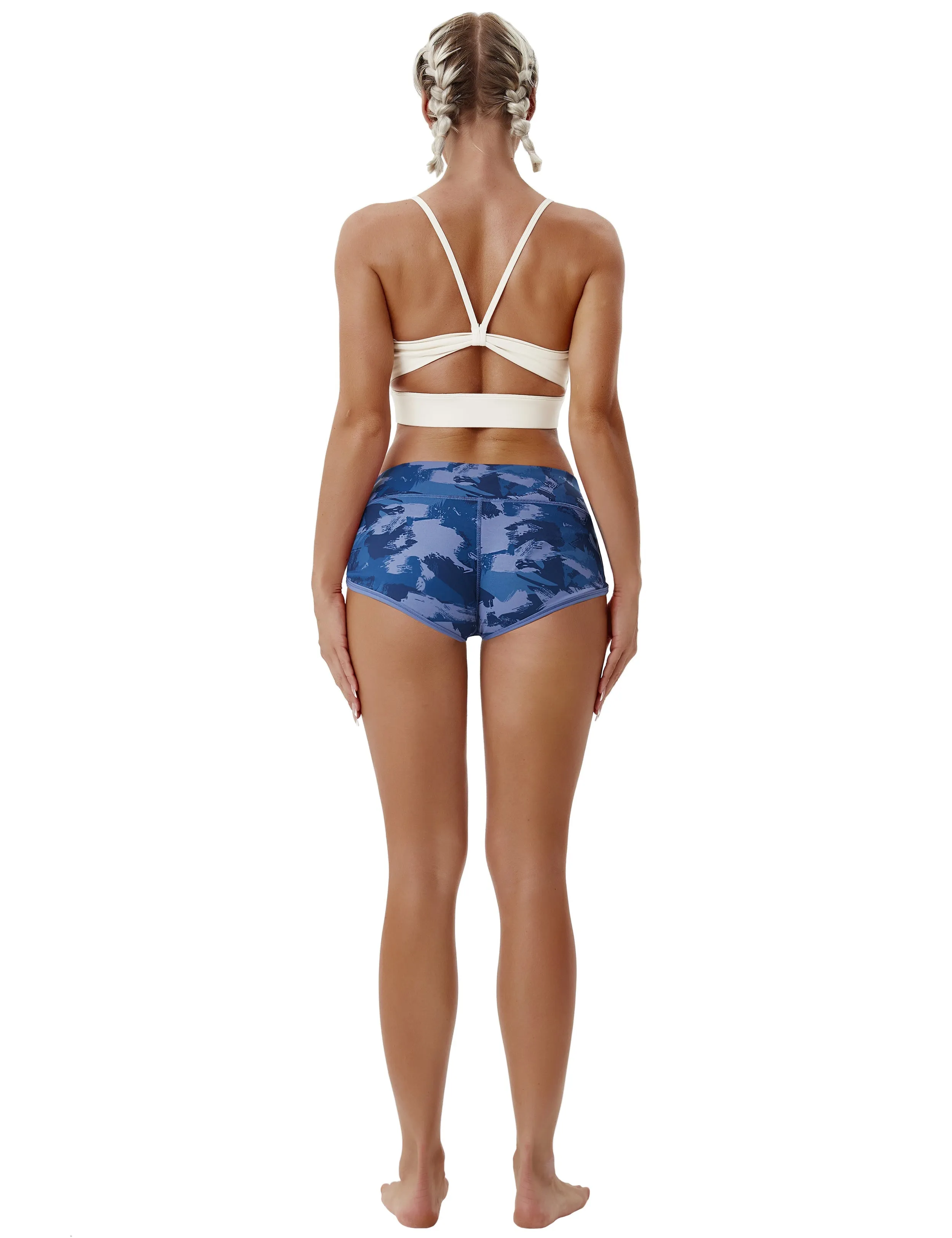 Printed Booty Pilates Shorts navy brushcamo_Pilates