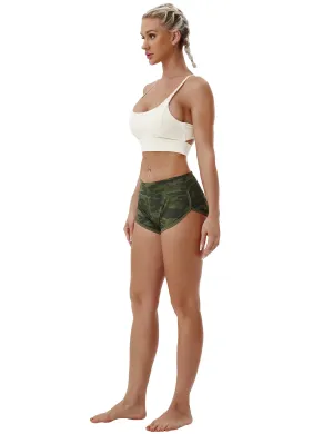 Printed Booty Tall Size Shorts green camo_Tall Size