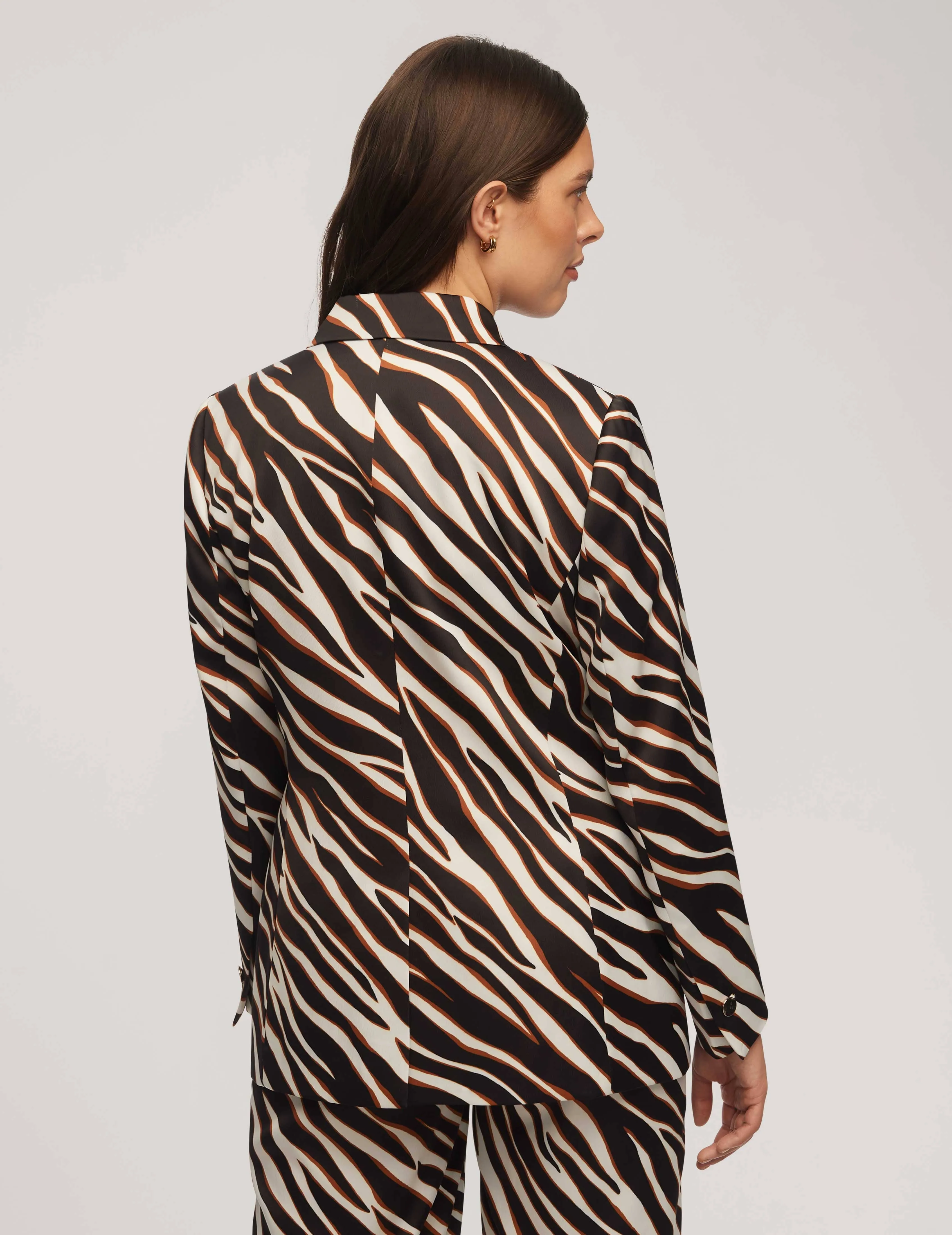 Printed Faux Double Breasted Jacket- Sale