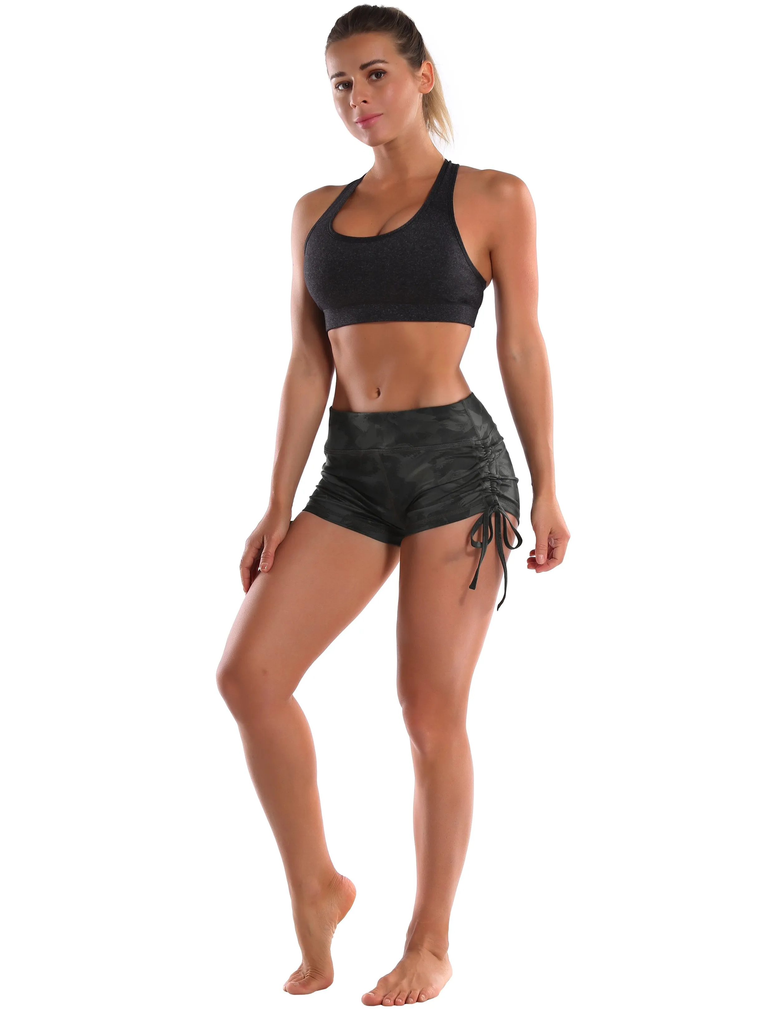 Printed Side Drawstring Hot Shorts dimgray brushcamo ins_Jogging