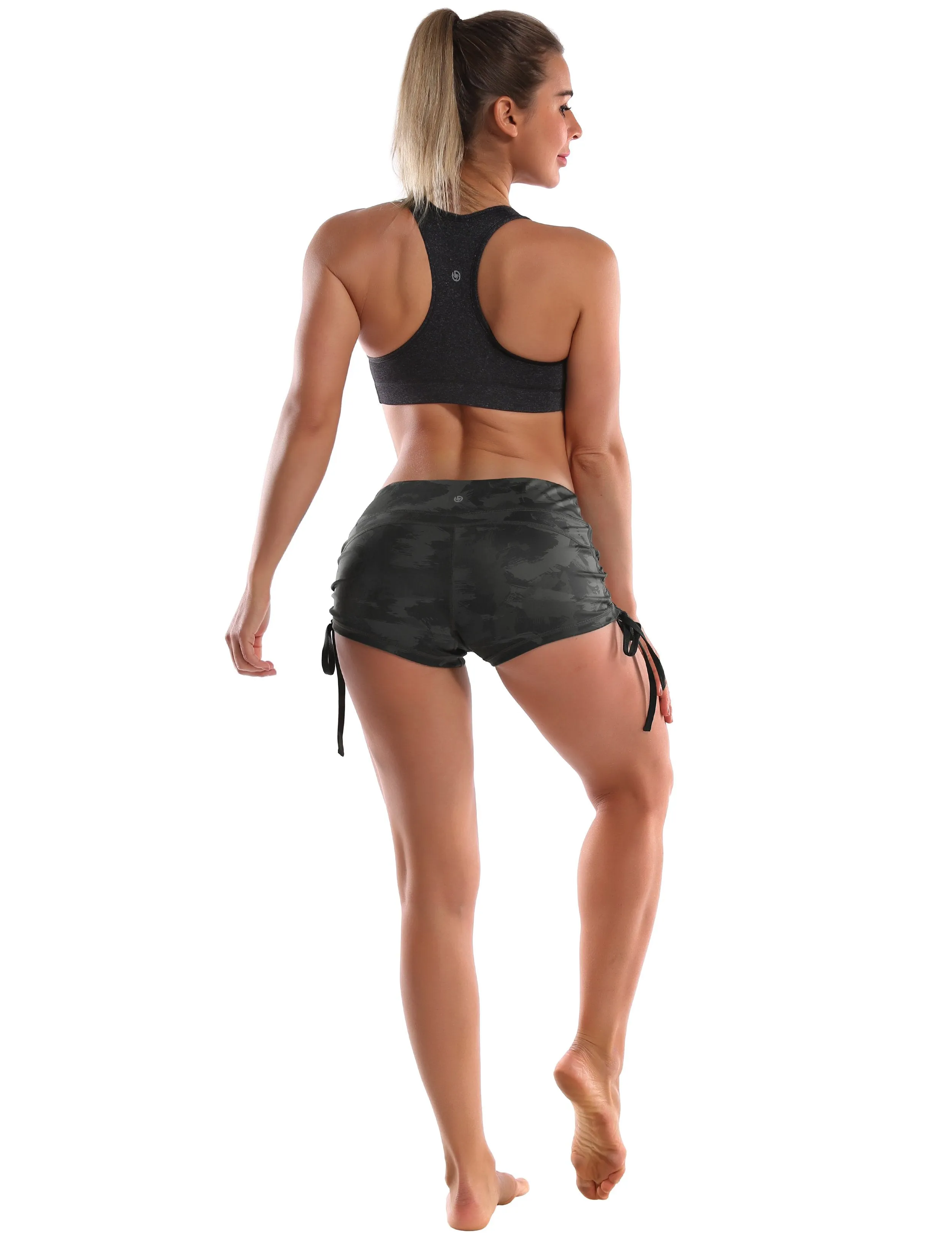 Printed Side Drawstring Hot Shorts dimgray brushcamo ins_Jogging