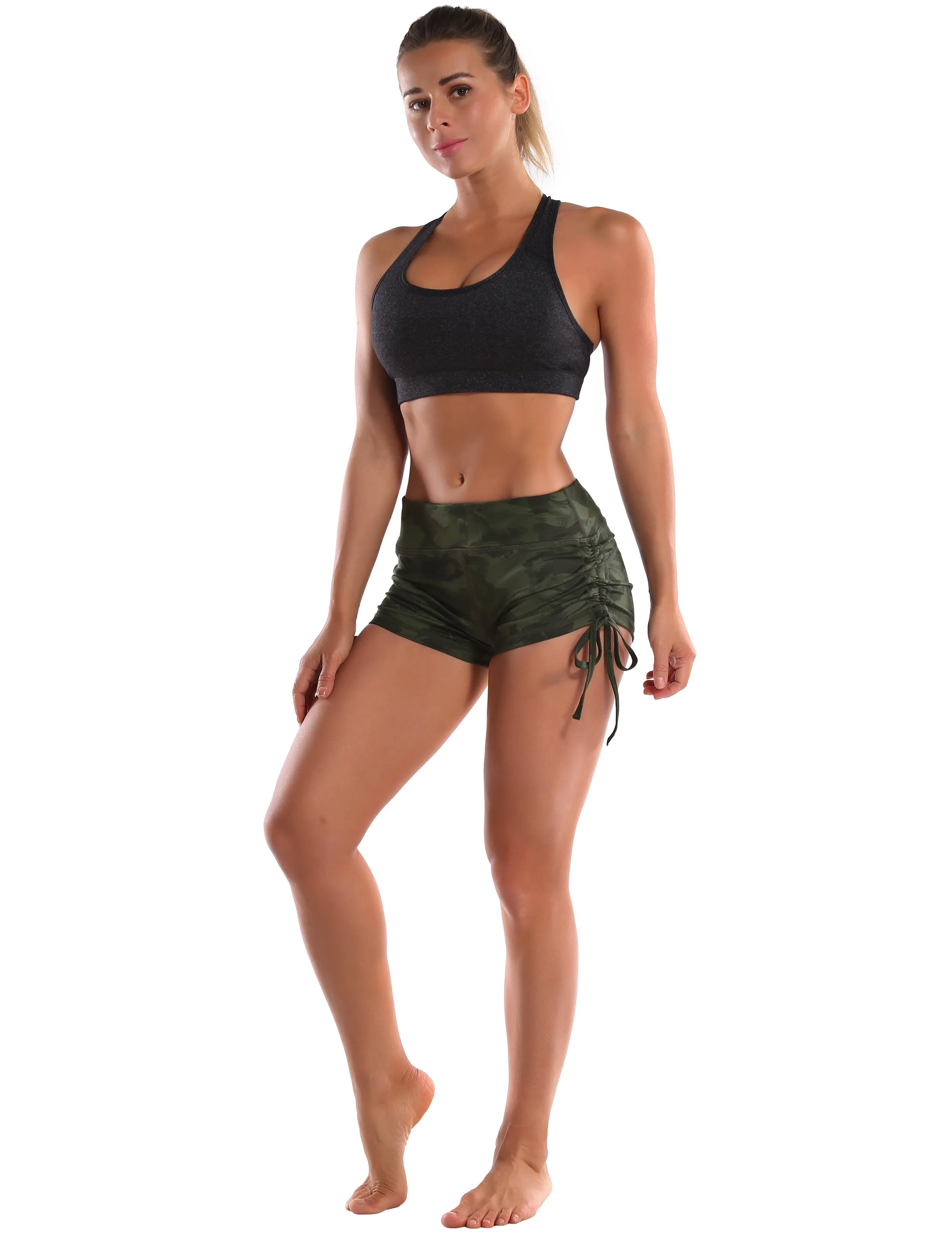 Printed Side Drawstring Hot Shorts green brushcamo_Golf