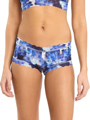 Printed Signature Lace® Boyshort Such A Blur Blue