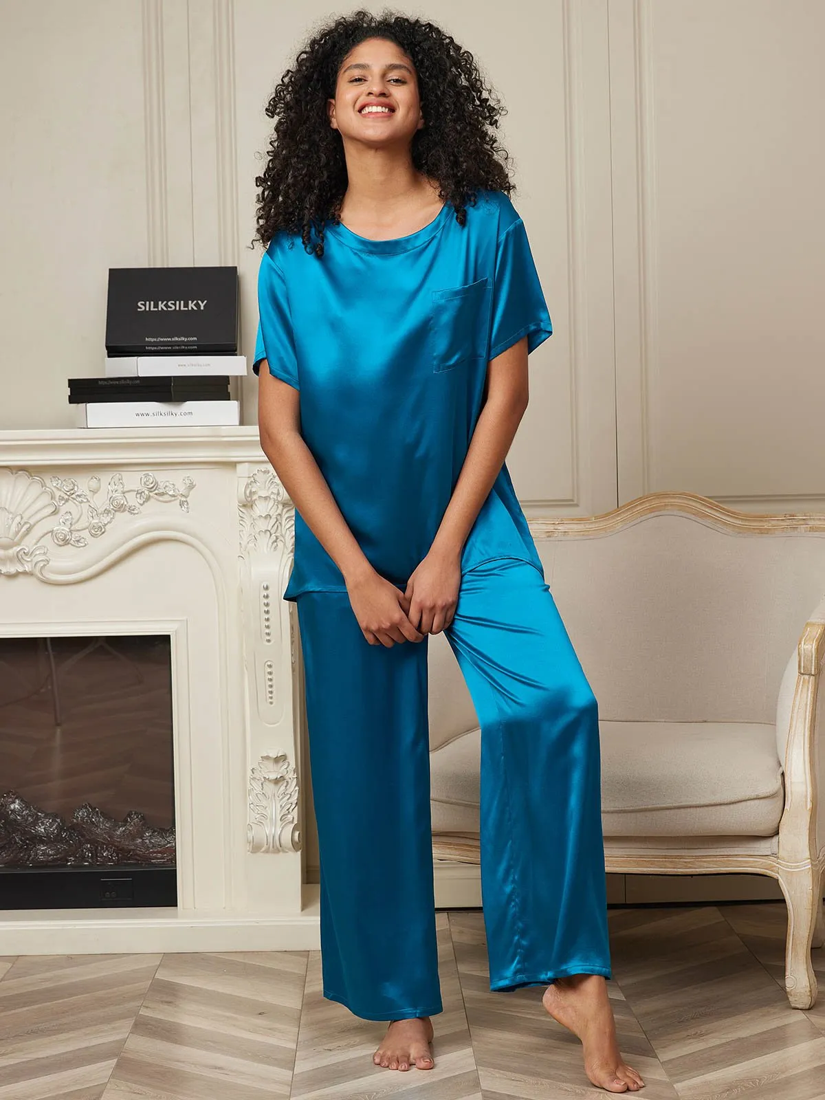 Pure Silk Short Sleeve Pajama Set