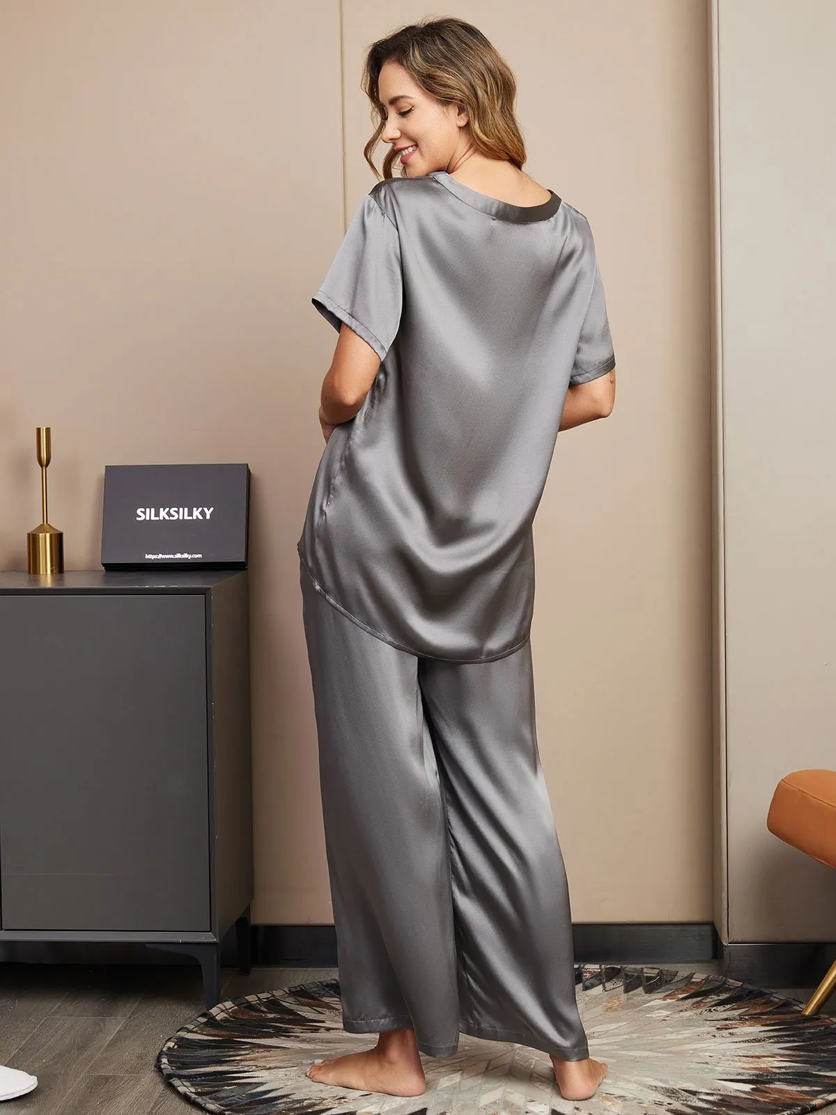 Pure Silk Short Sleeve Pajama Set