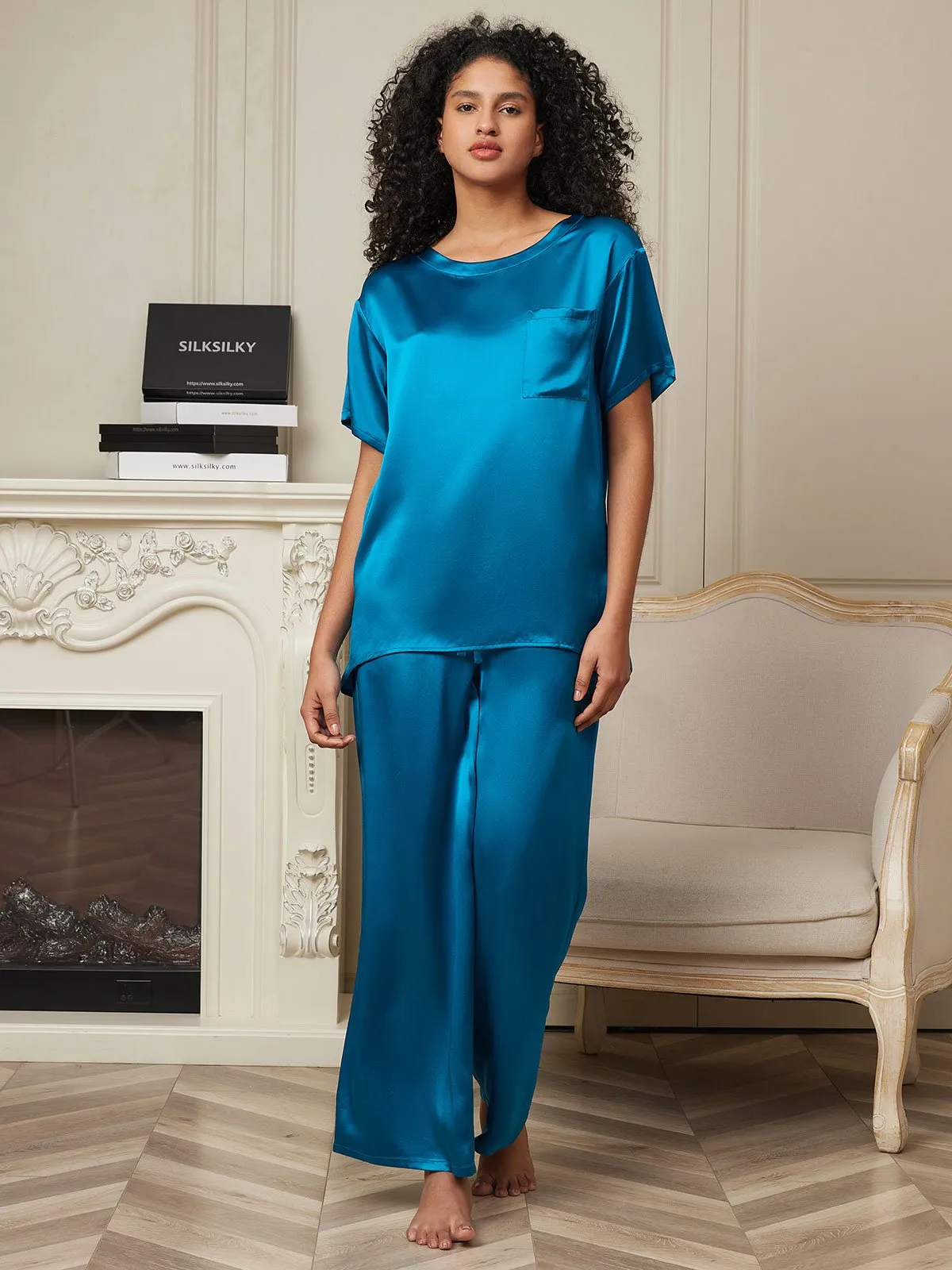 Pure Silk Short Sleeve Pajama Set