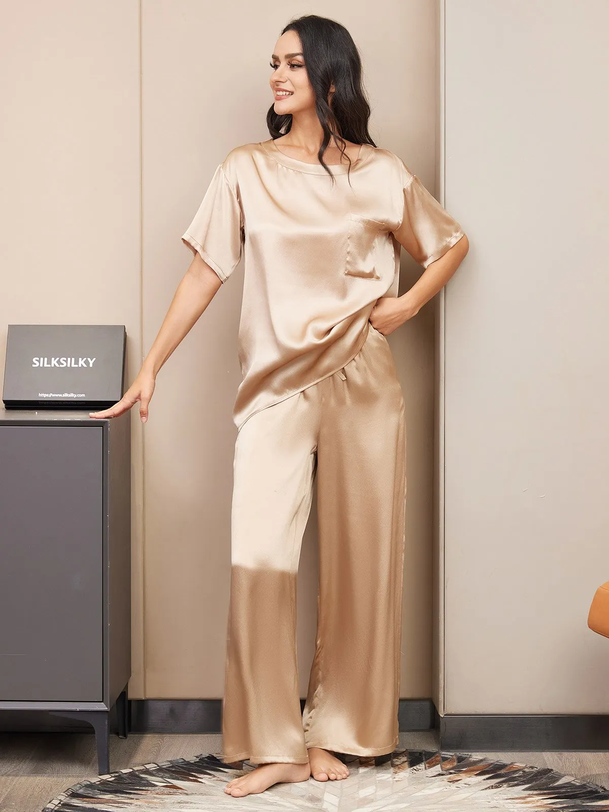 Pure Silk Short Sleeve Pajama Set