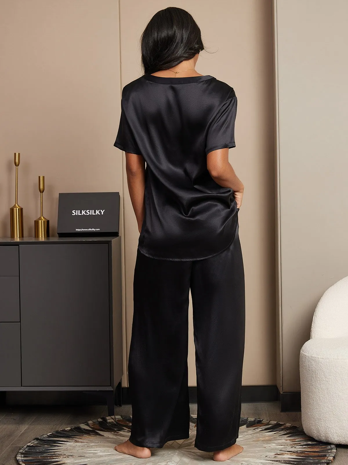 Pure Silk Short Sleeve Pajama Set