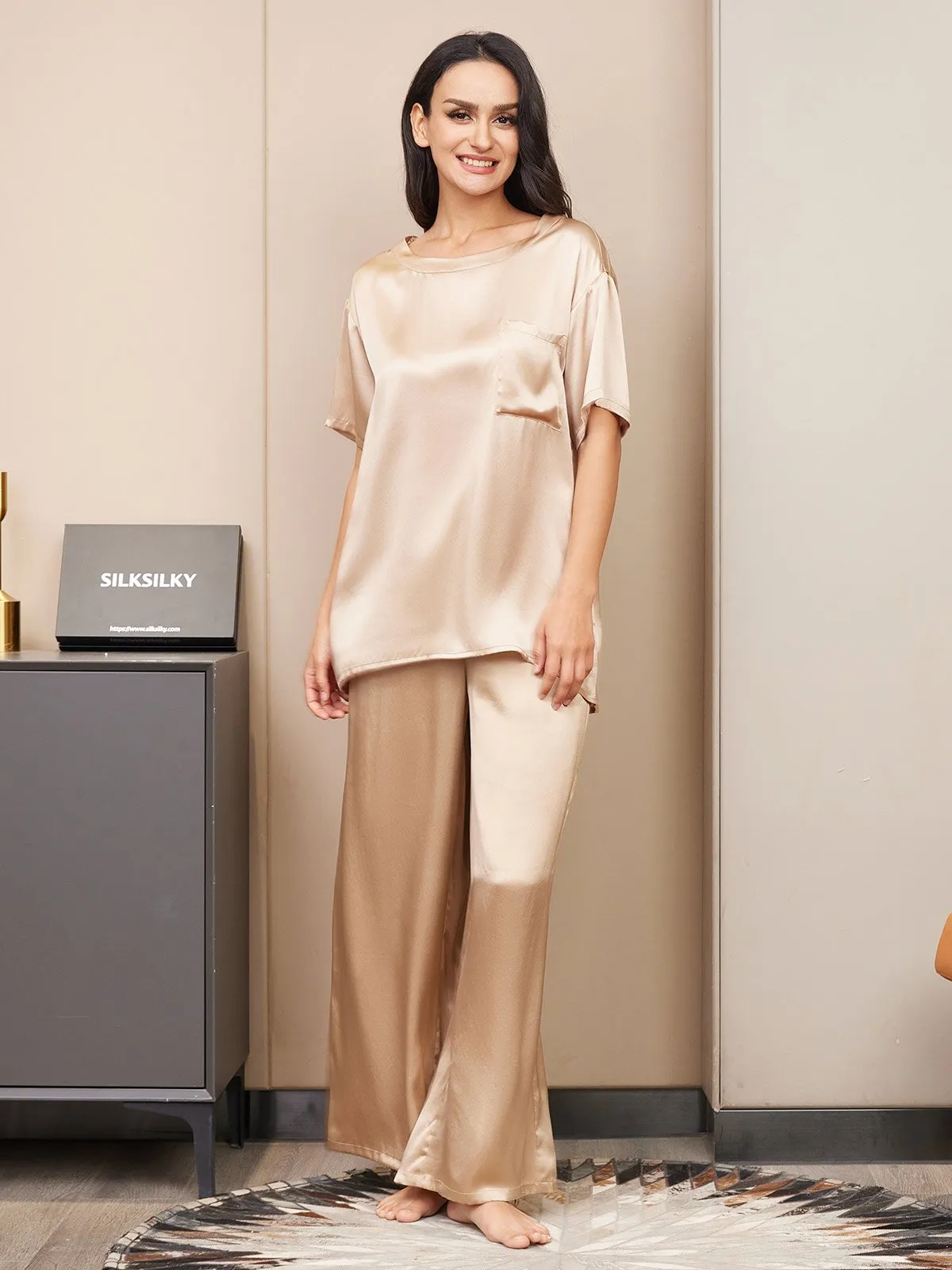 Pure Silk Short Sleeve Pajama Set