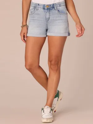 "Ab"solution Mid-Rise Shorts with Roll Cuff Hem