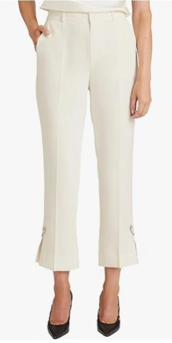 Rhinestone Pin Cropped Kerry Pants In Ivory