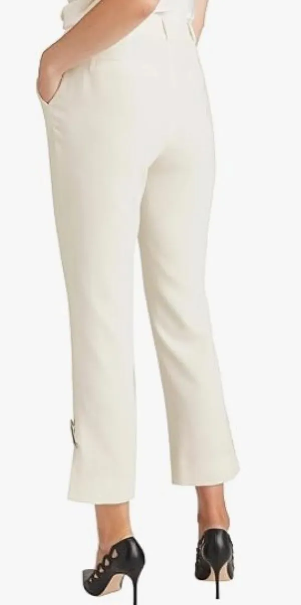 Rhinestone Pin Cropped Kerry Pants In Ivory