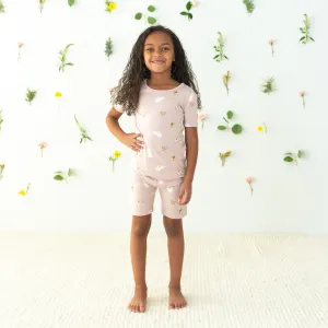 Short Sleeve Pajamas in Blush Rabbit