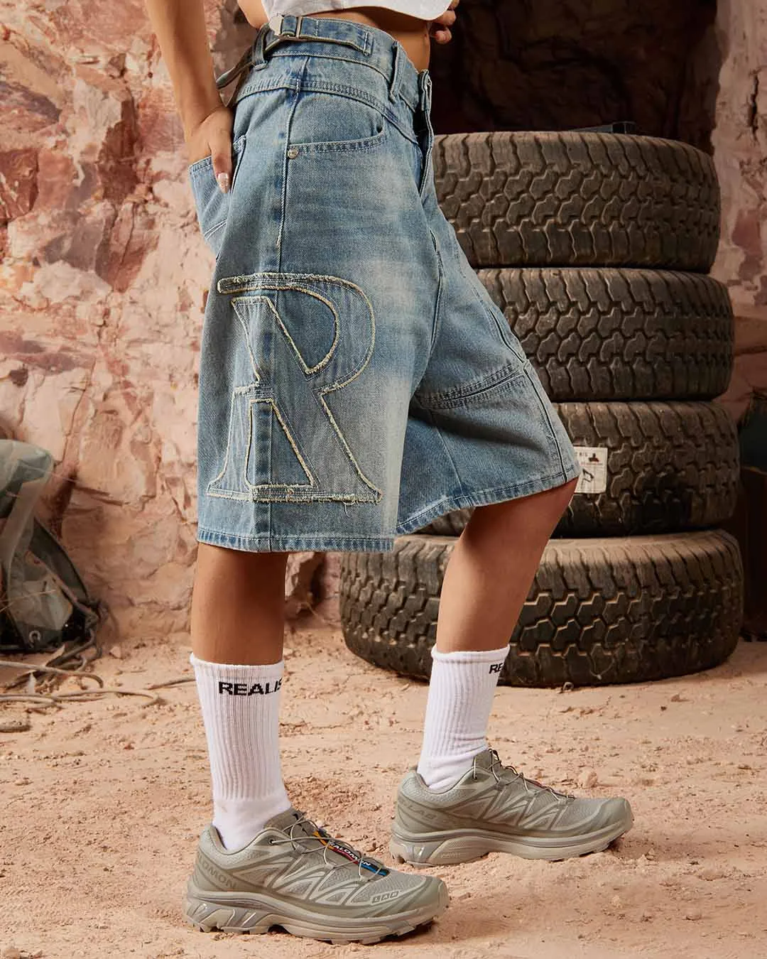 SSS REALISM VIVANT DENIM SHORTS WASHED BLUE