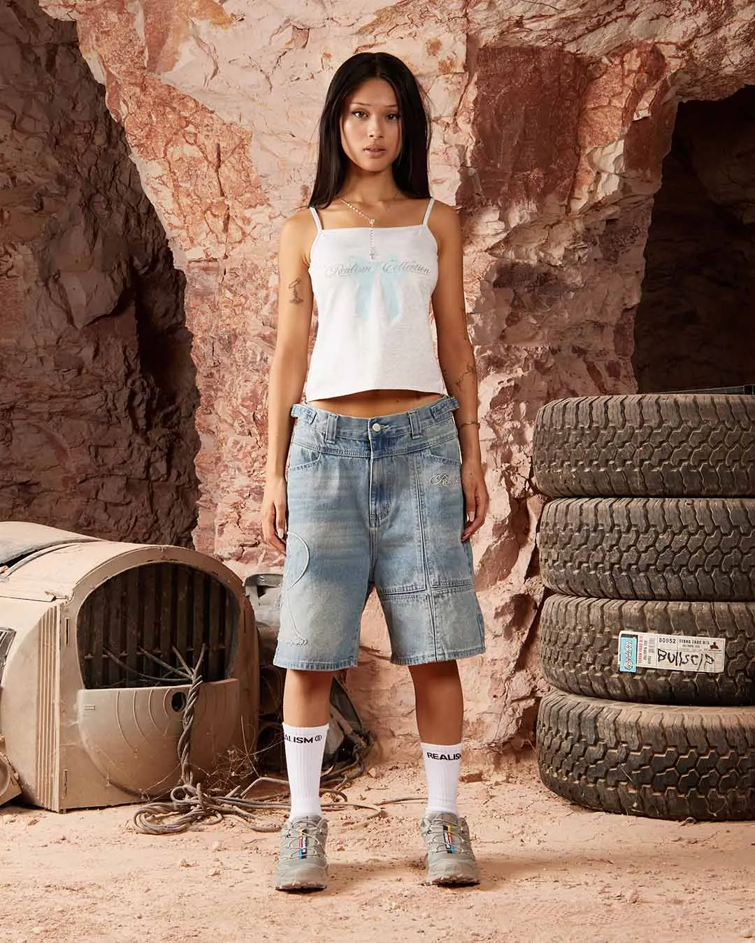 SSS REALISM VIVANT DENIM SHORTS WASHED BLUE
