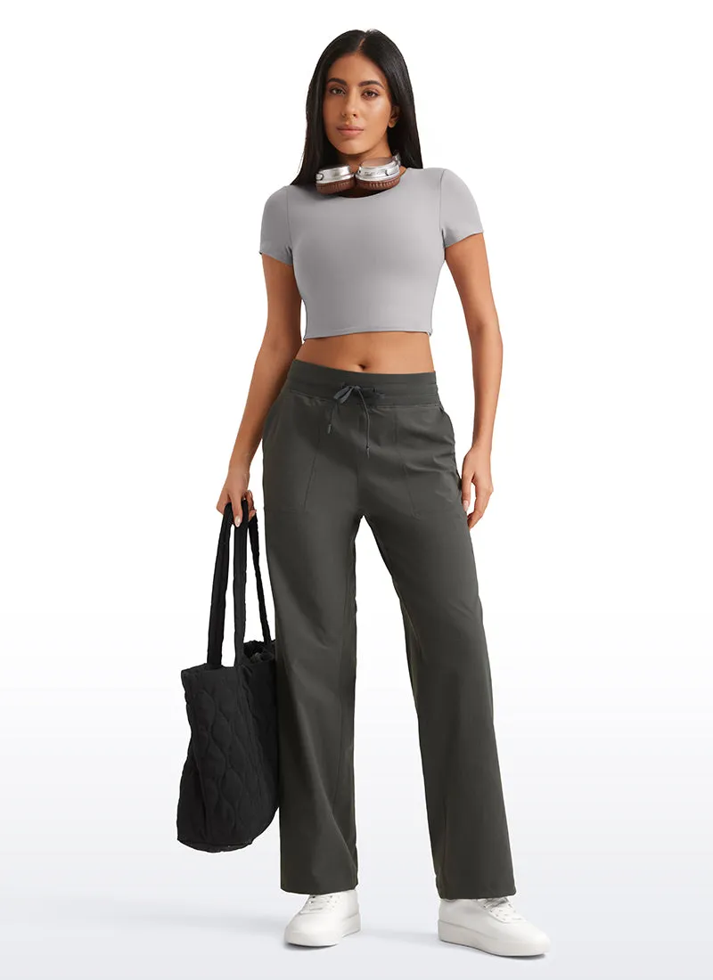 Strech Straight Leg Casual Pants 30'' - High Rise