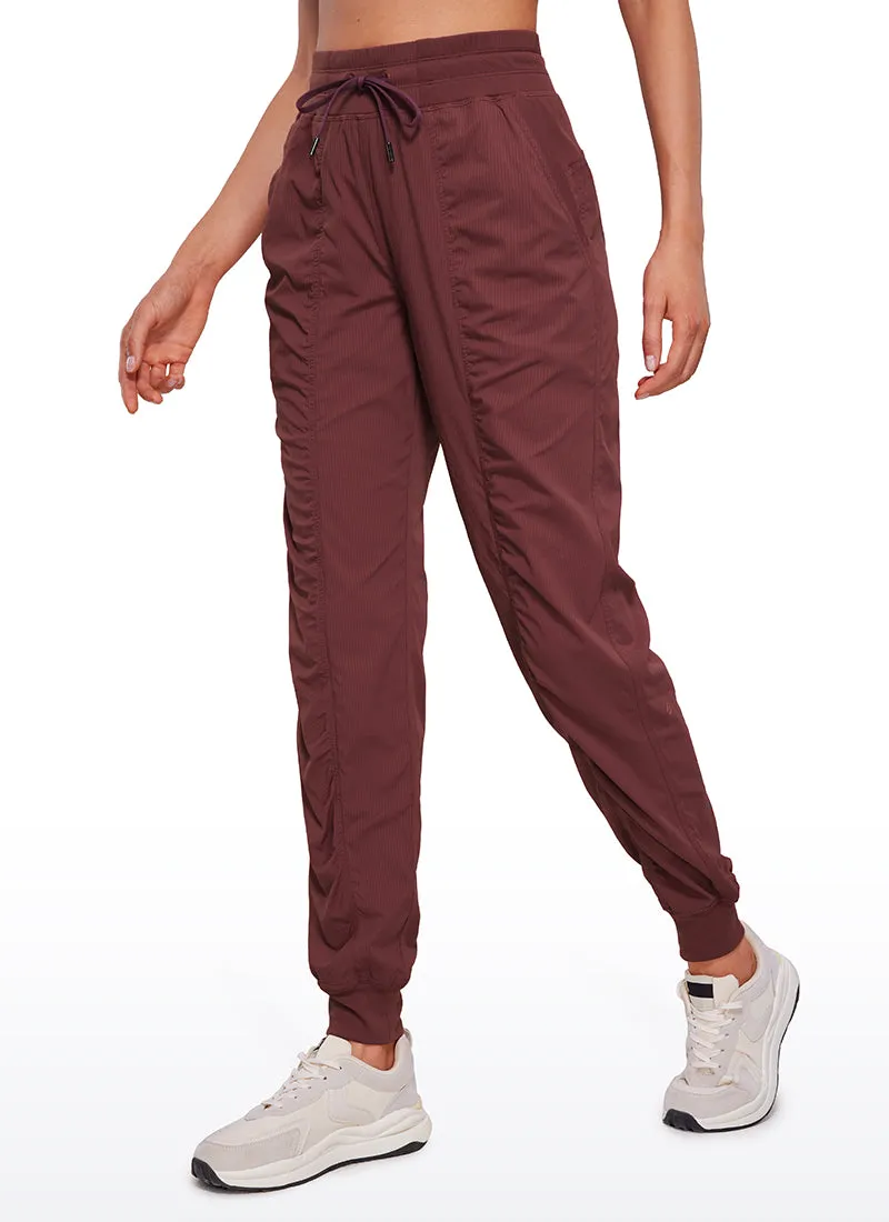 Striped Joggers with Pockets 28'' - Ruched