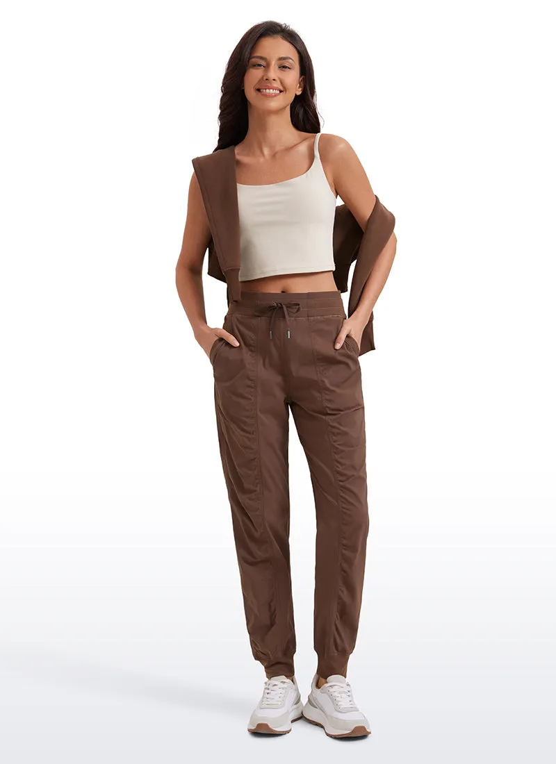 Striped Joggers with Pockets 28'' - Ruched