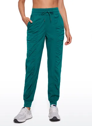 Striped Joggers with Pockets 28'' - Ruched