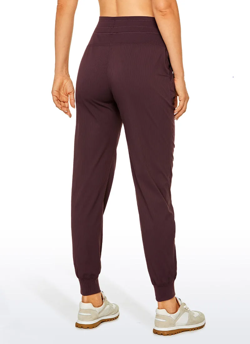 Striped Joggers with Pockets 28'' - Ruched