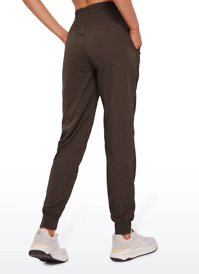 Striped Joggers with Pockets 28'' - Ruched