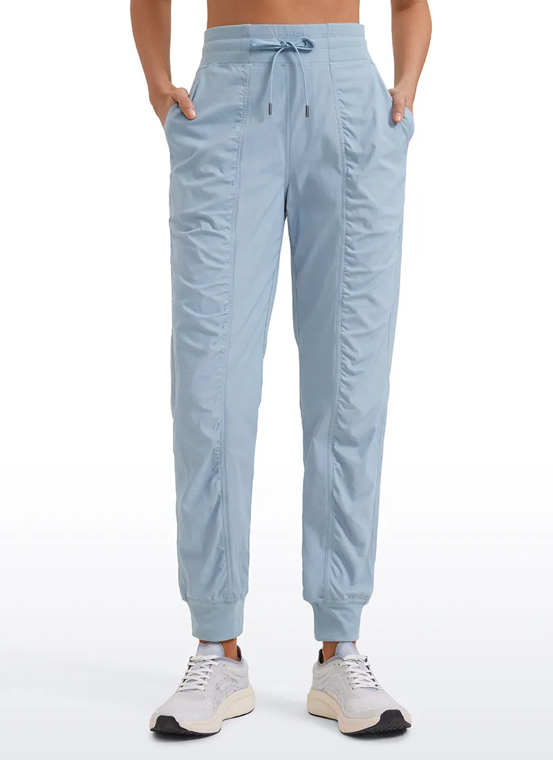 Striped Joggers with Pockets 28'' - Ruched