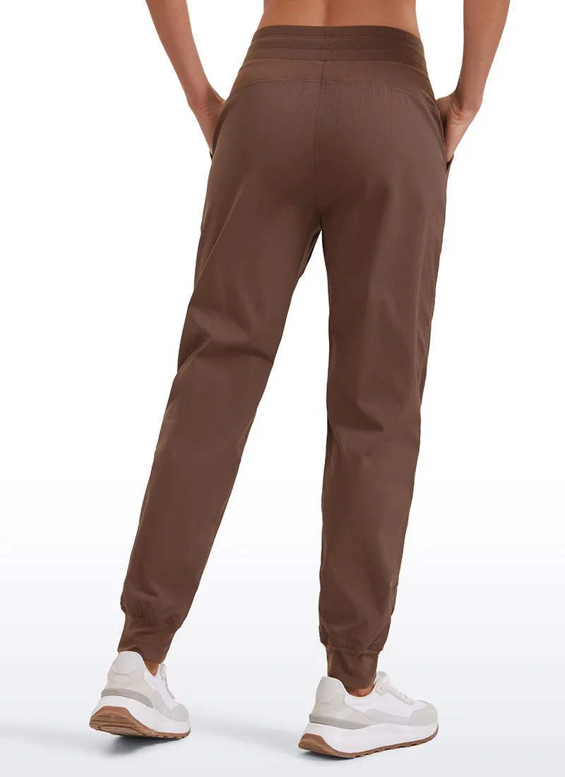 Striped Joggers with Pockets 28'' - Ruched