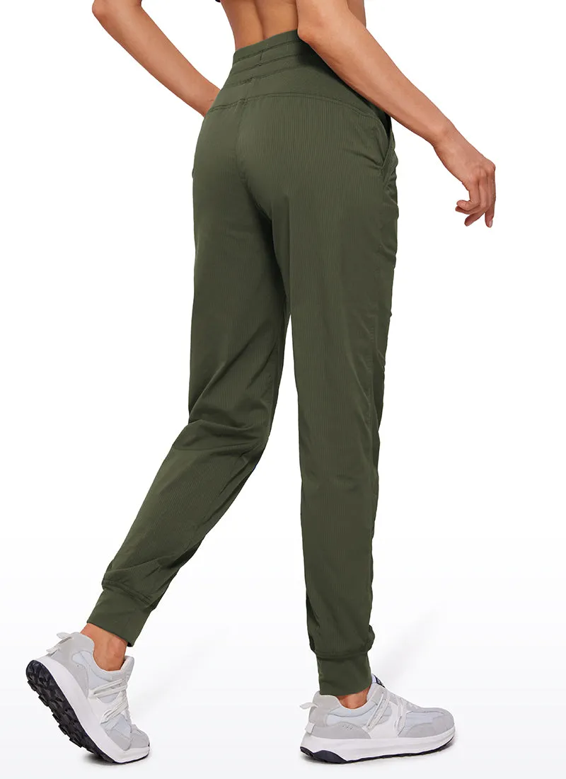 Striped Joggers with Pockets 28'' - Ruched