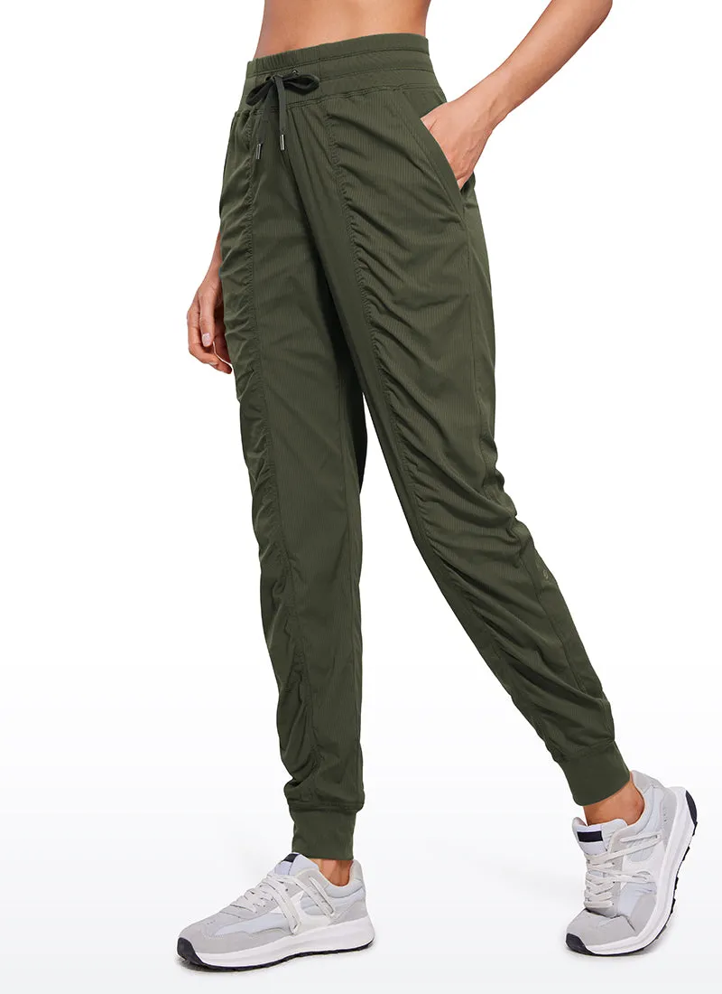 Striped Joggers with Pockets 28'' - Ruched