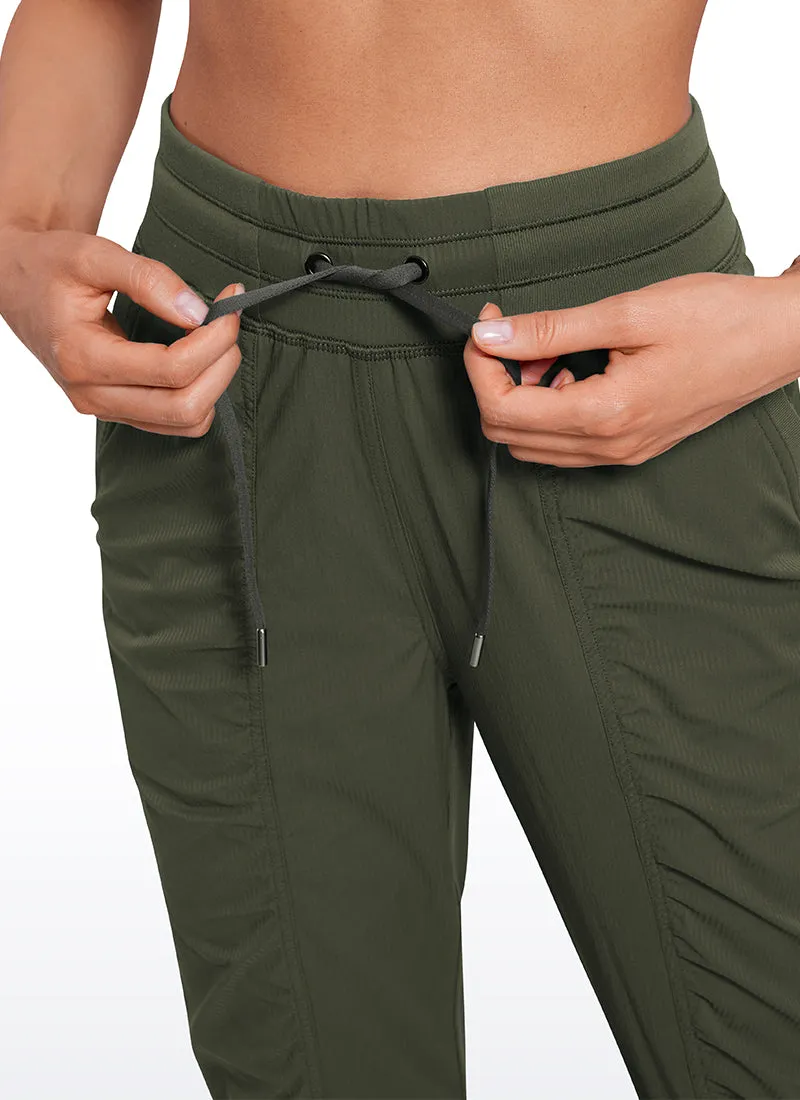 Striped Joggers with Pockets 28'' - Ruched