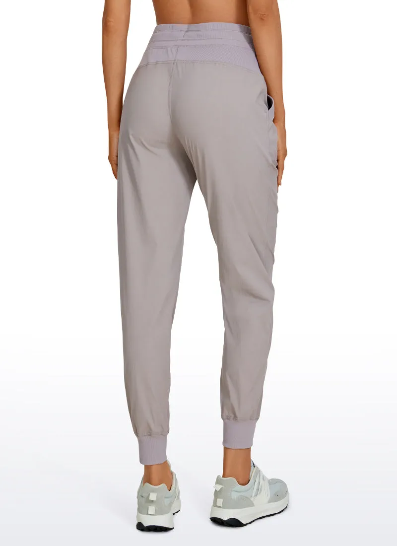Striped Joggers with Pockets 28'' - Ruched