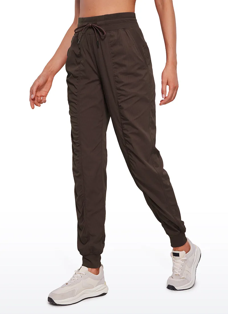 Striped Joggers with Pockets 28'' - Ruched