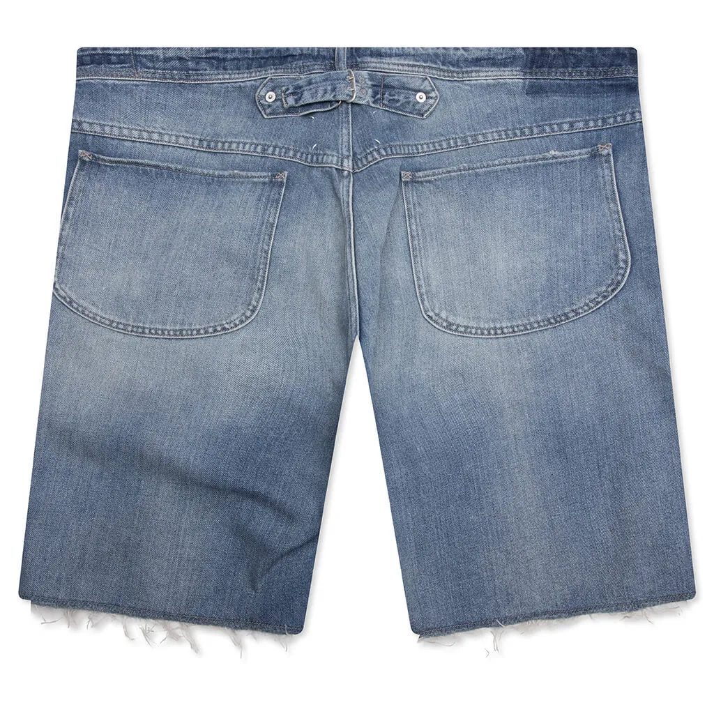 Stud Denim Shorts - Light Blue