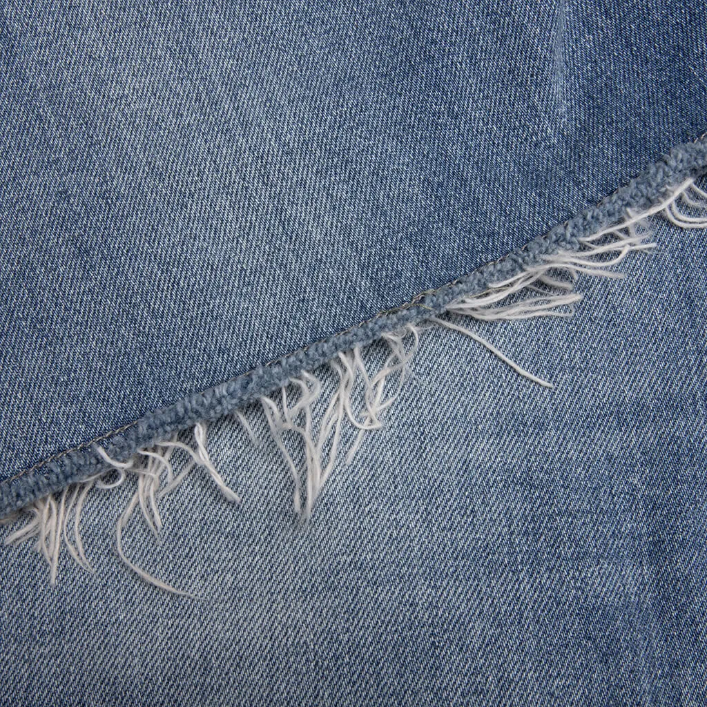 Stud Denim Shorts - Light Blue