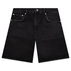 Tailored Denim Shorts - Black