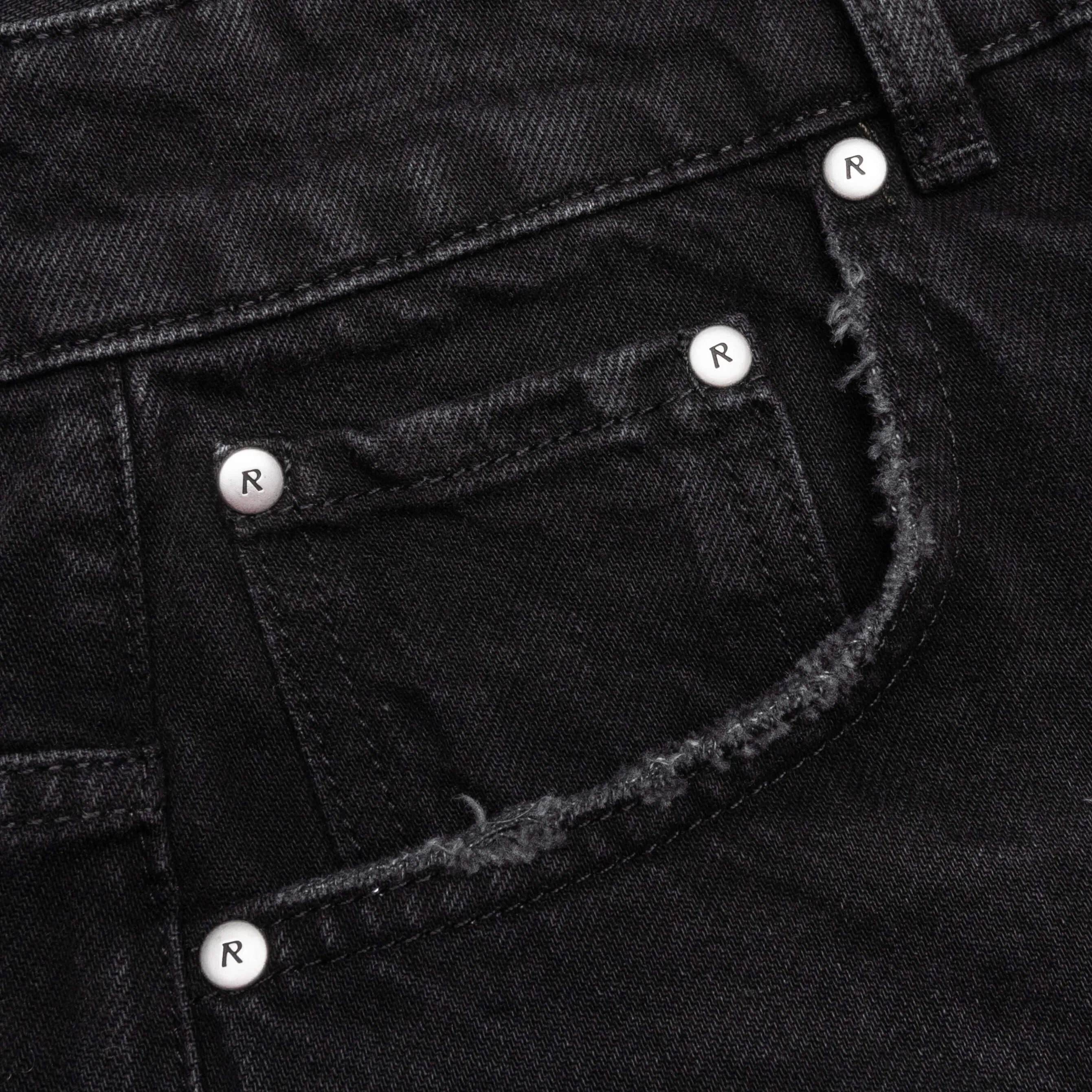 Tailored Denim Shorts - Black