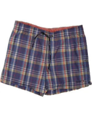 TOMMY HILFIGER Mens Swimming Shorts Medium  Blue Check Polyester