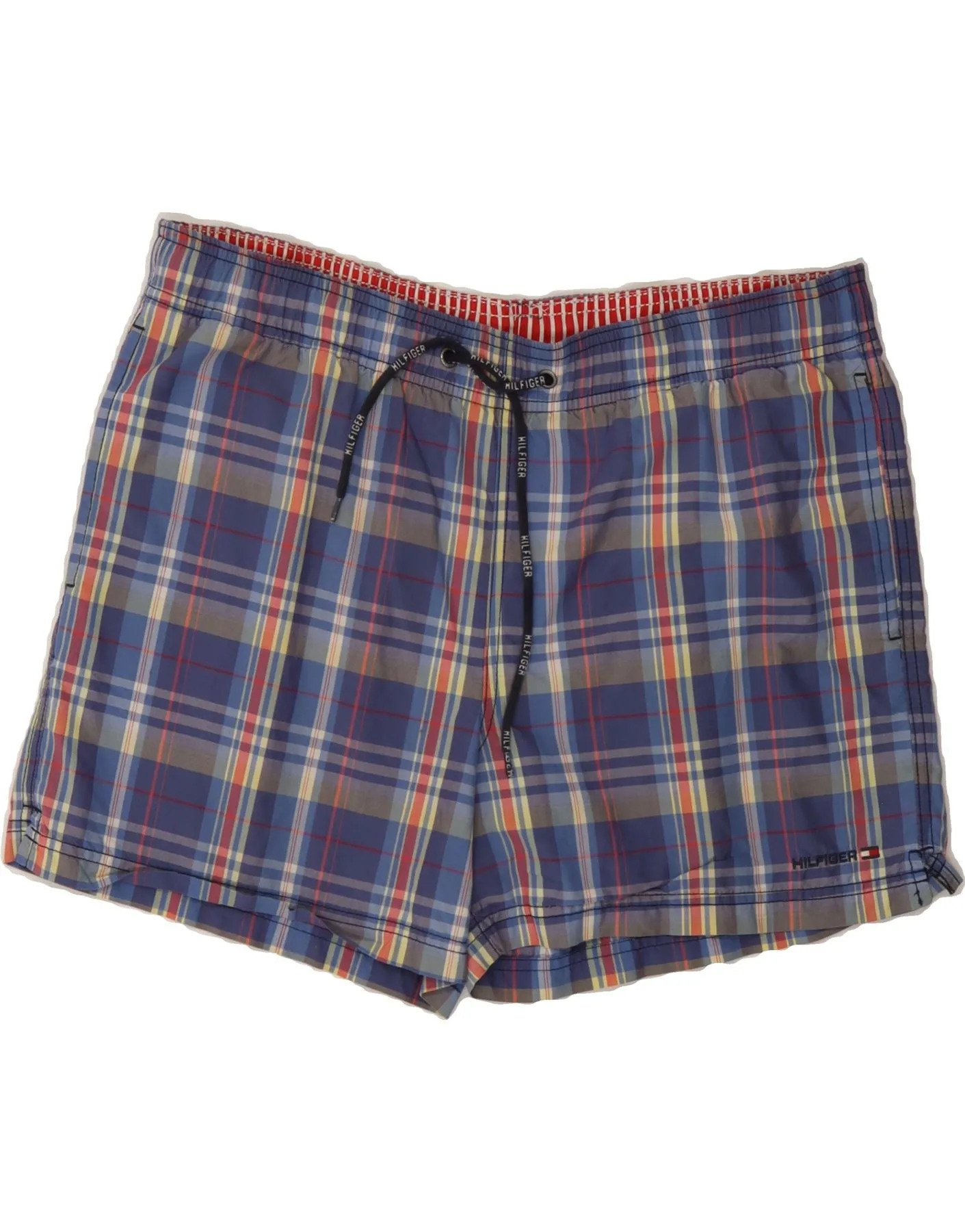 TOMMY HILFIGER Mens Swimming Shorts Medium  Blue Check Polyester