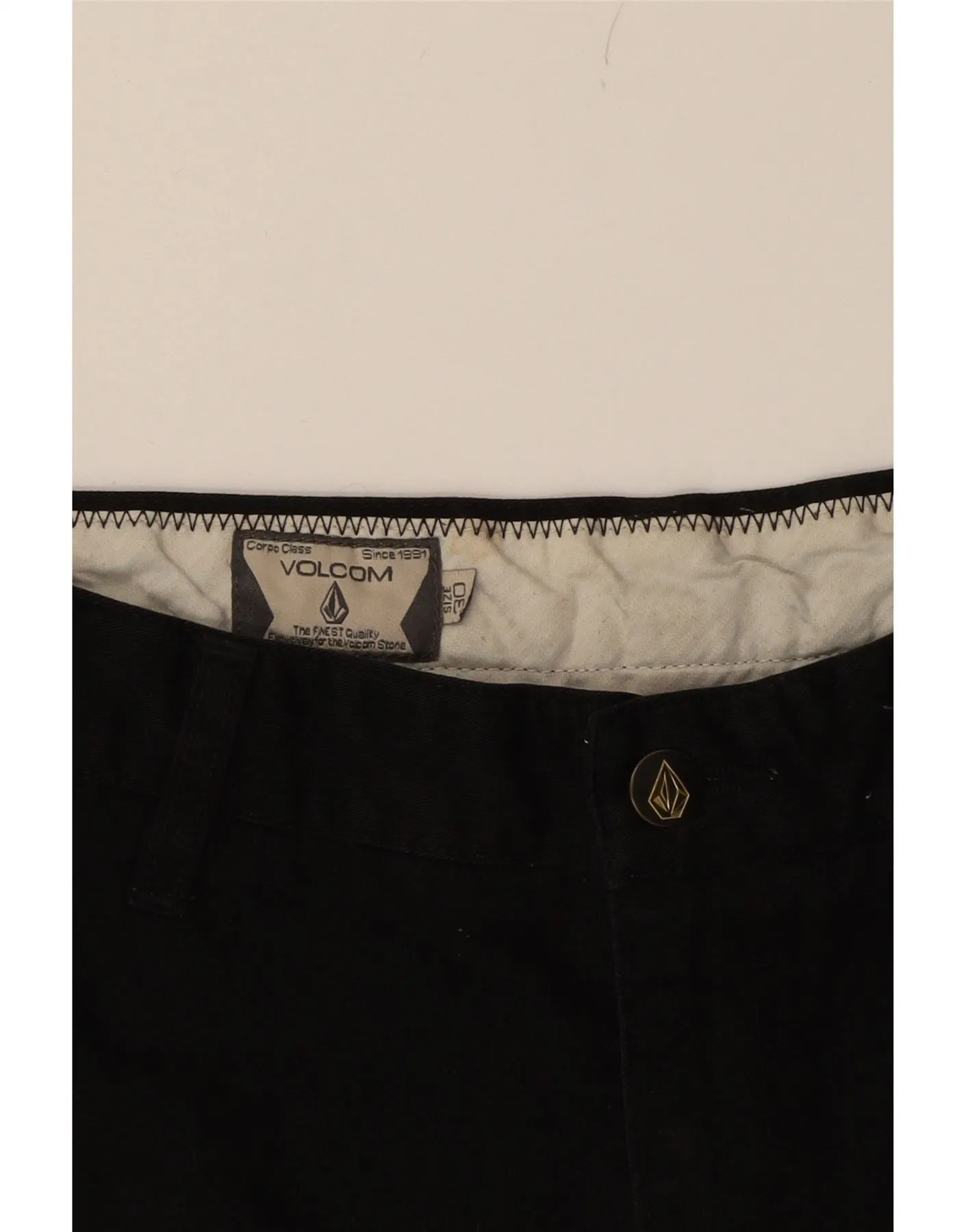 VOLCOM Mens Chino Shorts W30 Medium  Black Cotton