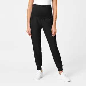 W123 Maternity Jogger Scrub Pant - Black