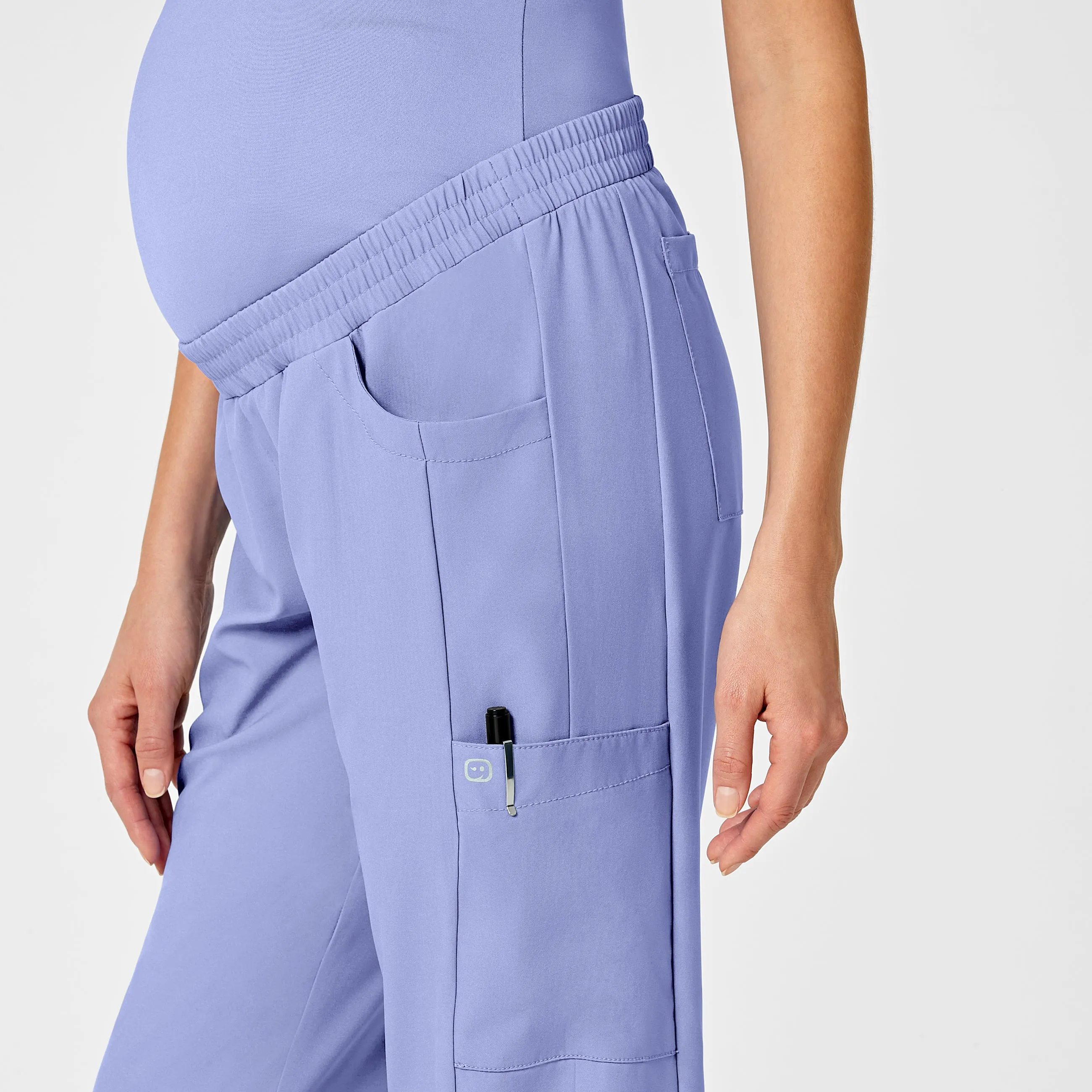 W123 Maternity Jogger Scrub Pant - Ceil Blue
