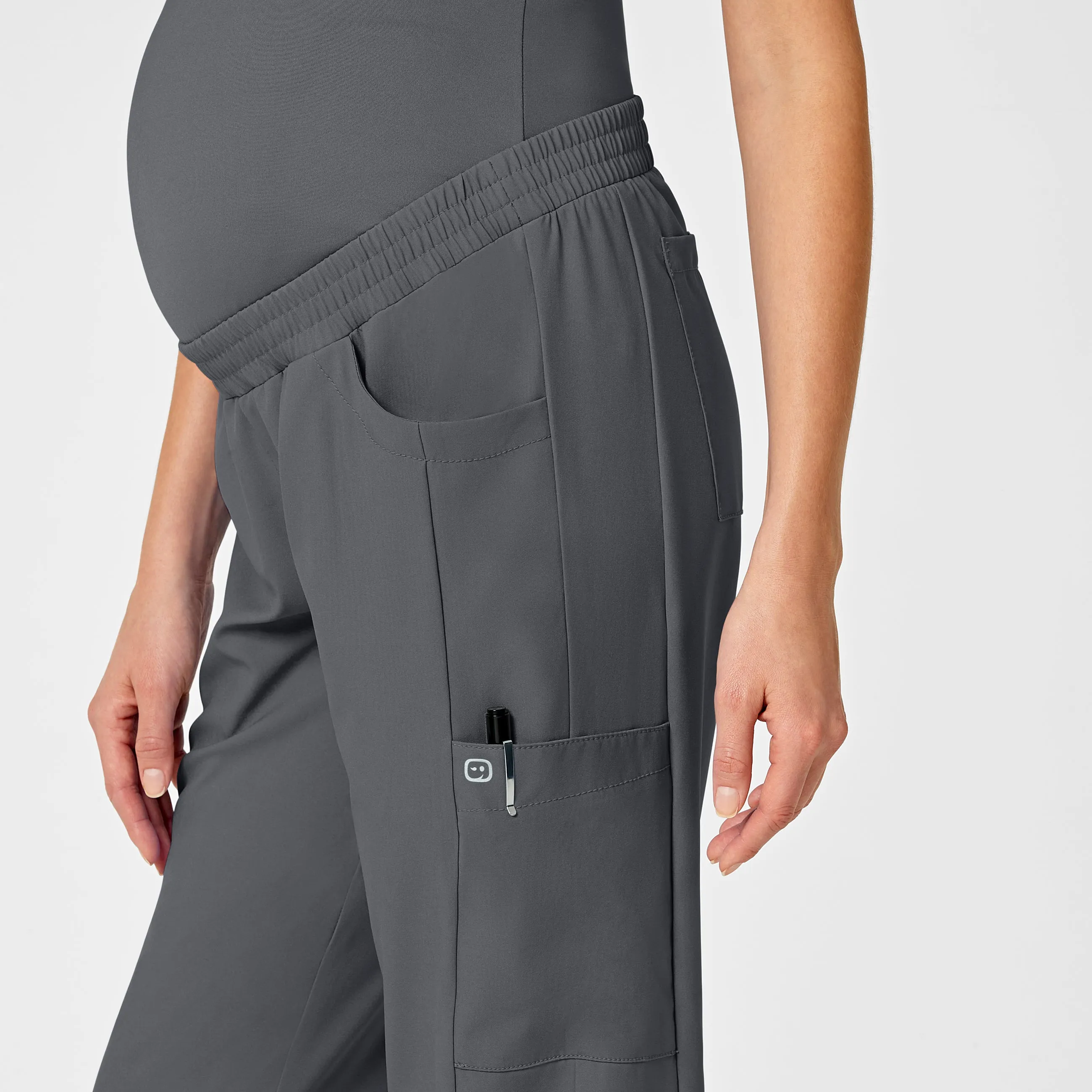 W123 Maternity Jogger Scrub Pant - Pewter