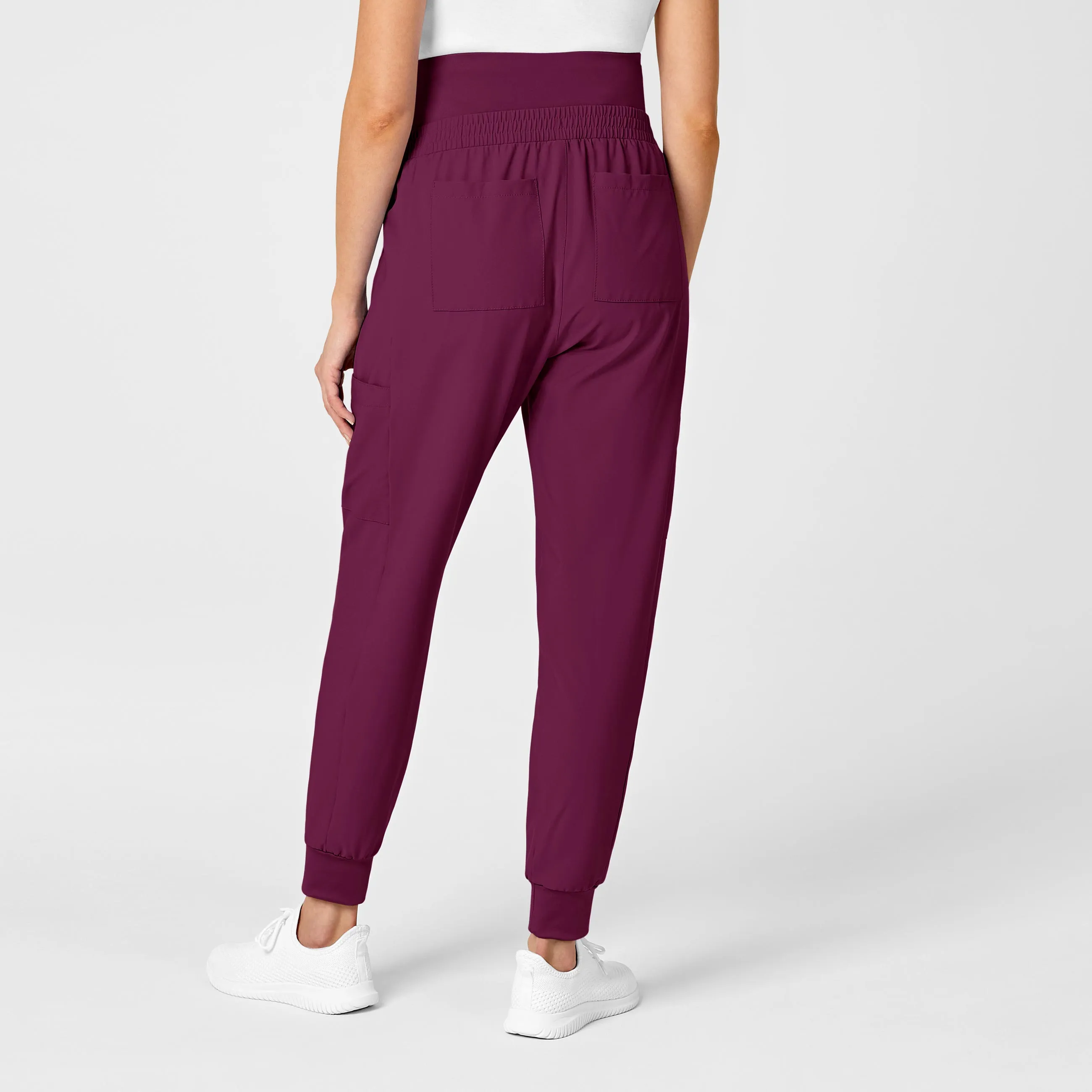 W123 Maternity Jogger Scrub Pant - Wine