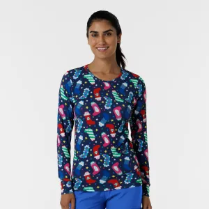 Women's All-over Print Silky Tee - Penguin Pals Navy