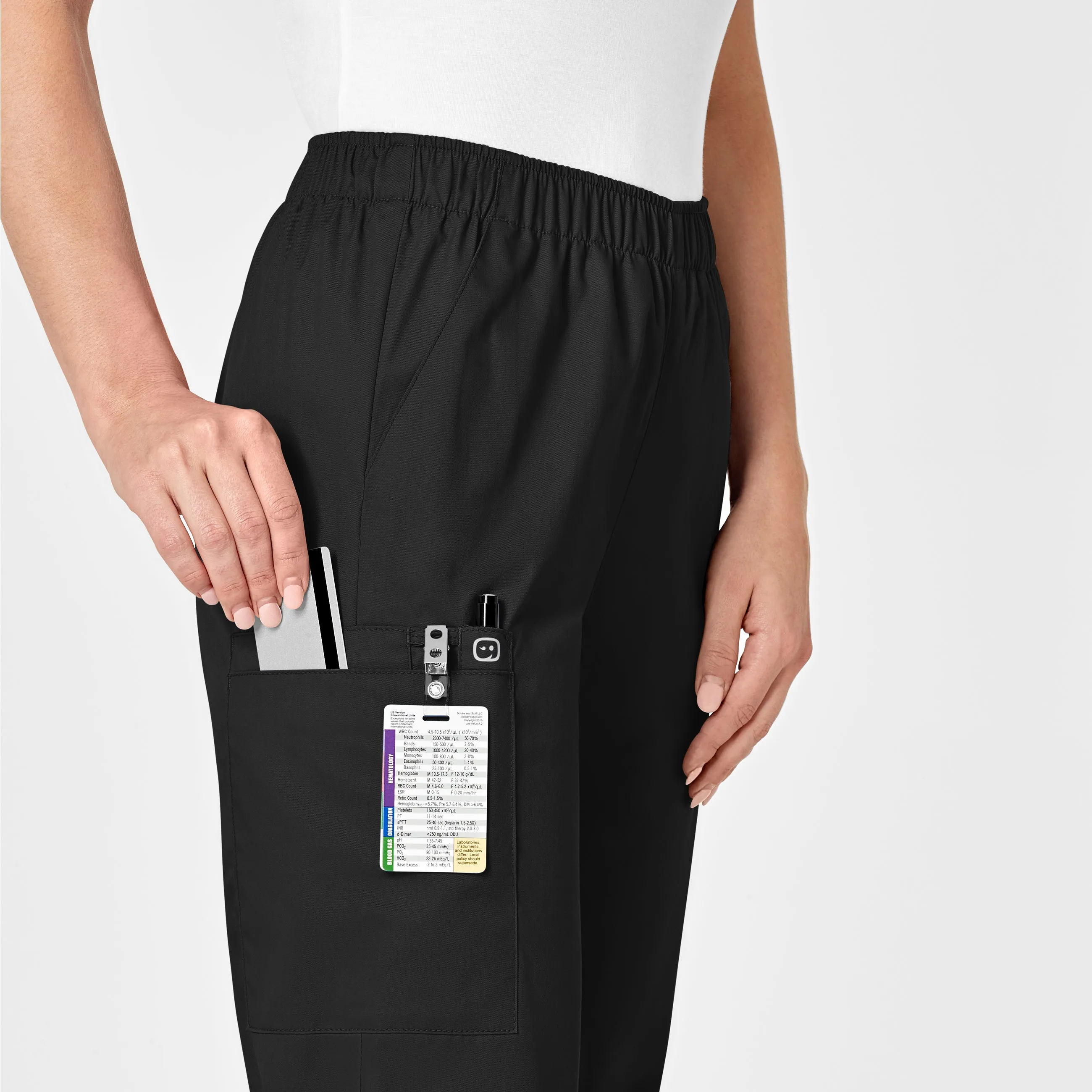 WonderWORK Women's Pull-On Cargo Scrub Pant - Black