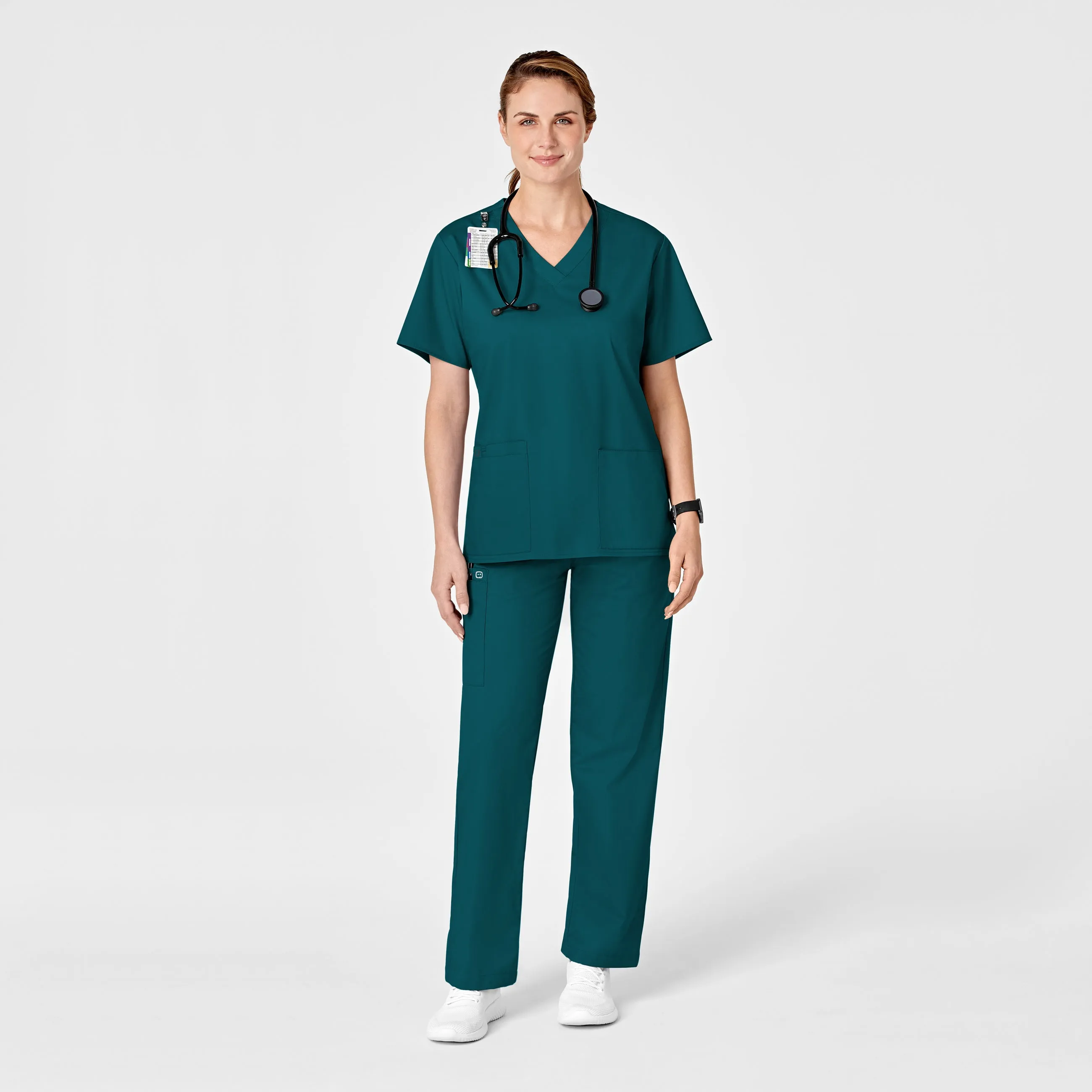 WonderWORK Women's Pull-On Cargo Scrub Pant - Caribbean