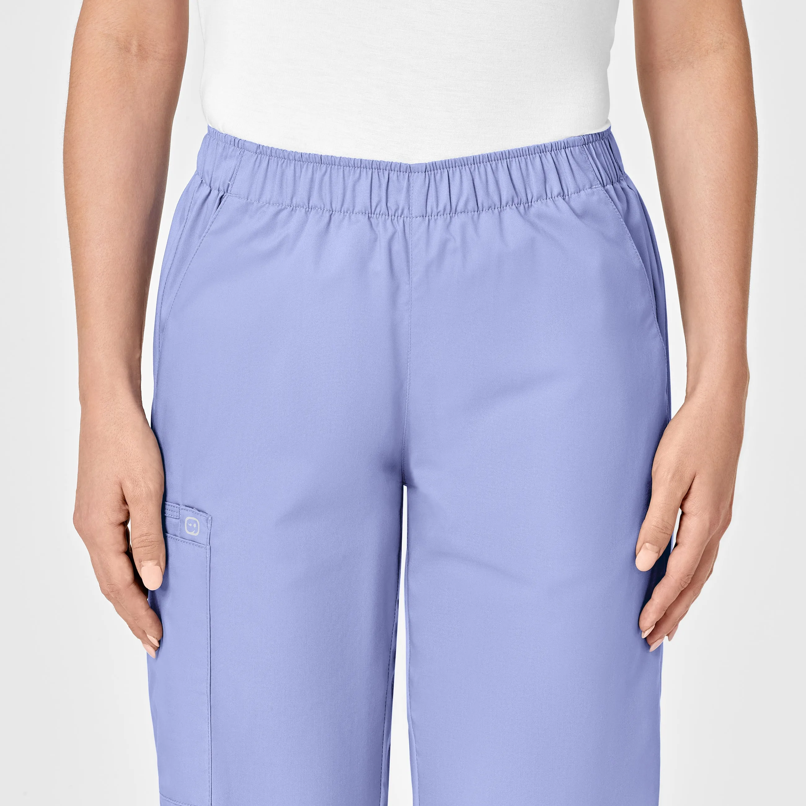 WonderWORK Women's Pull-On Cargo Scrub Pant - Ceil Blue