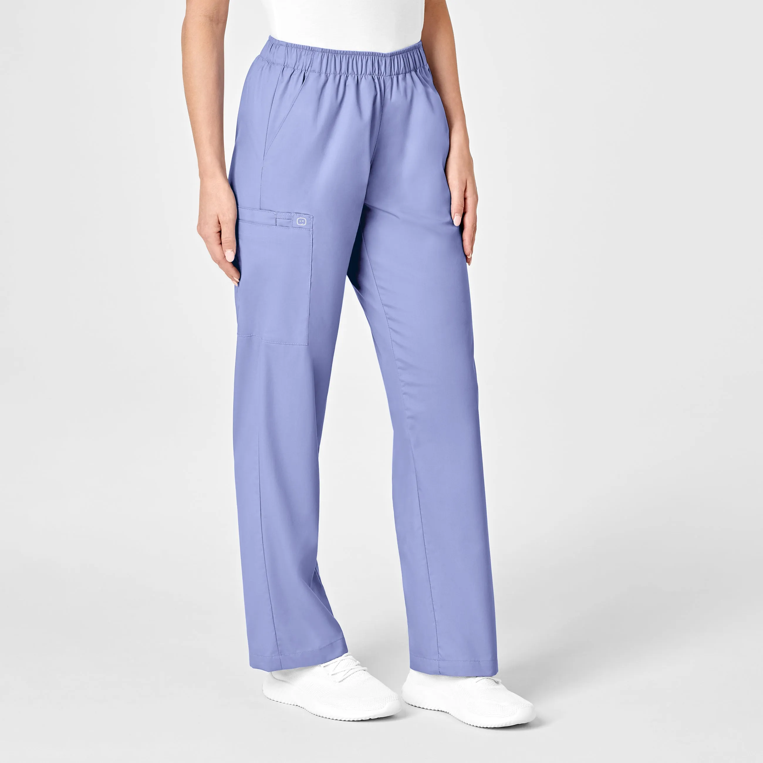 WonderWORK Women's Pull-On Cargo Scrub Pant - Ceil Blue