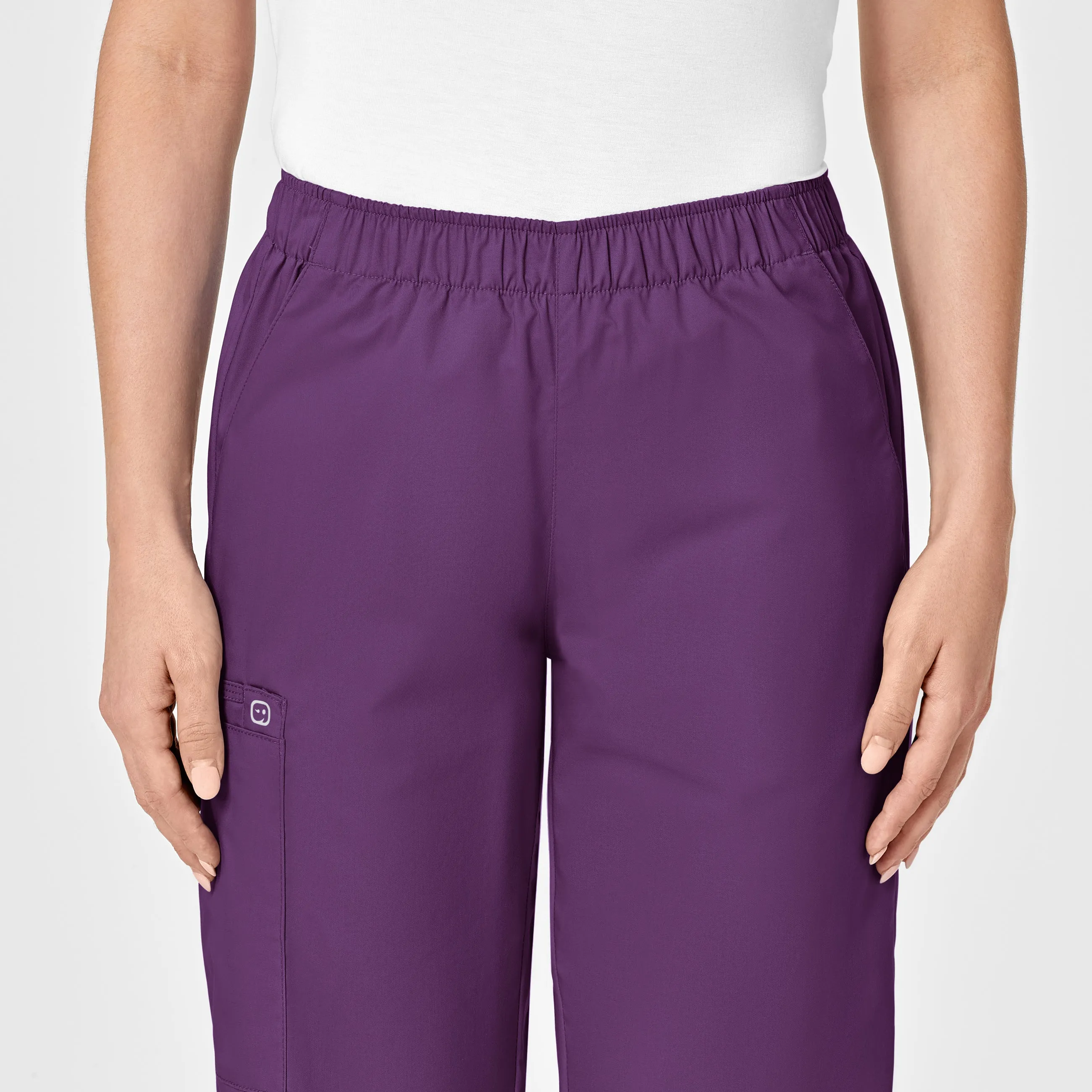 WonderWORK Women's Pull-On Cargo Scrub Pant - Eggplant